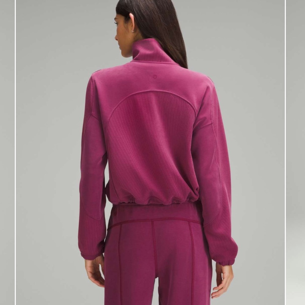 Lululemon Brushed Softstreme Ribbed Half Zip Deep Luxe Size 0 (XS) Buttery Soft - Picture 2 of 12